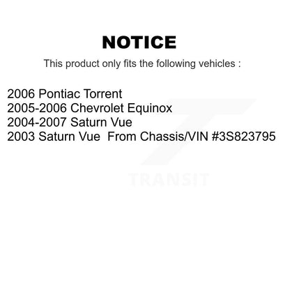 [Arrière] Kit de Cylindre de roue de frein à tambour pour Saturn Vue Chevrolet Equinox Pontiac Torrent K14-100019