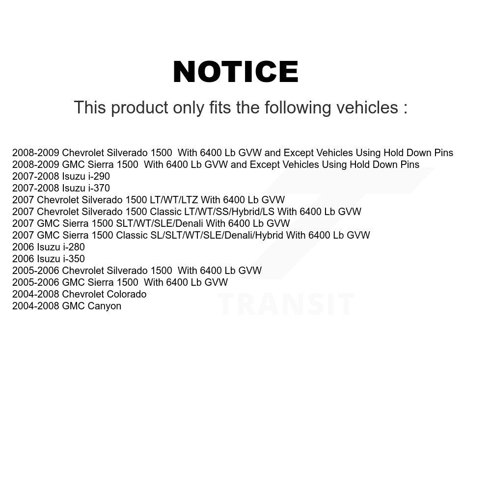 [Arrière] Kit de Cylindre de roue de frein à tambour pour Chevrolet Silverado 1500 GMC Sierra Colorado Classic Canyon Isuzu i-290 i-280 i-370 i-350 K14-100031
