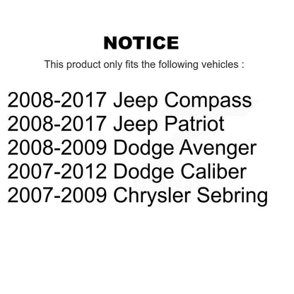 [Arrière] Kit de Cylindre de roue de frein à tambour pour Jeep Patriot Compass Dodge Caliber Chrysler Sebring Avenger K14-100041