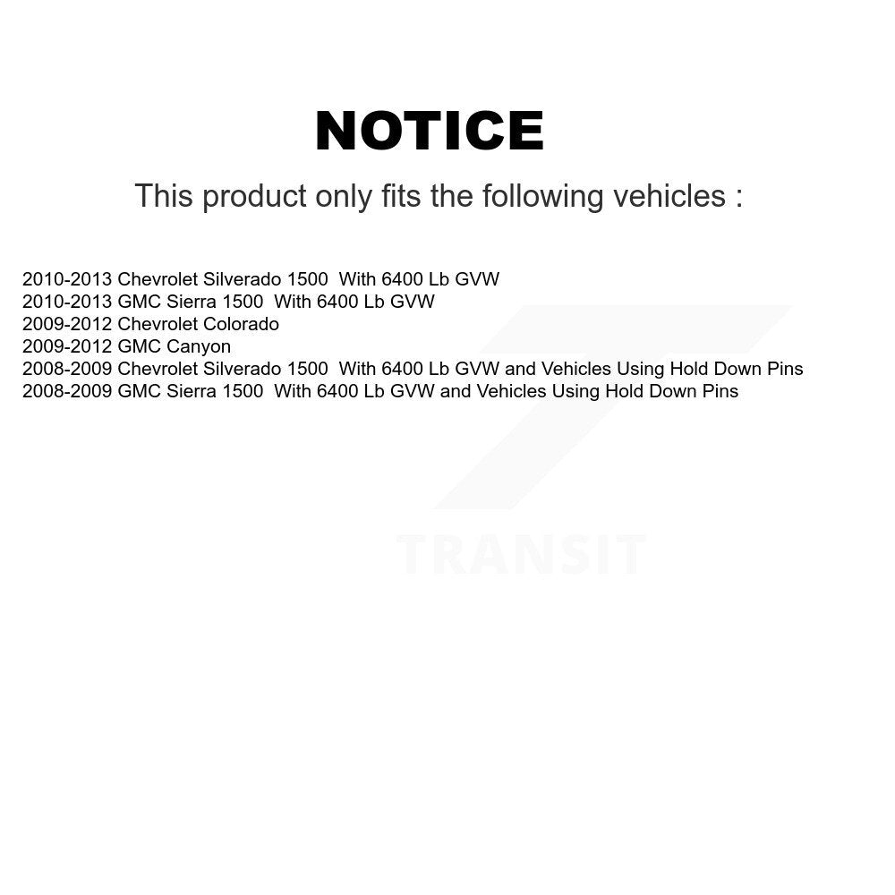 [Arrière] Kit de Cylindre de roue de frein à tambour pour Chevrolet Silverado 1500 GMC Sierra Colorado Canyon K14-100043