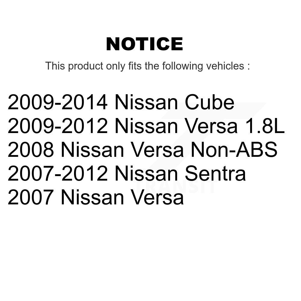 [Arrière] Kit de Cylindre de roue de frein à tambour pour Nissan Sentra Versa Cube K14-100047