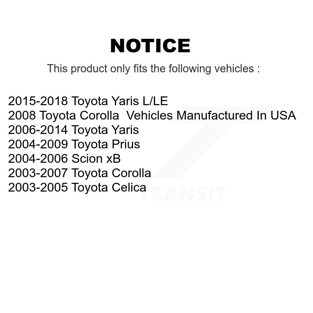 [Arrière] Kit de Cylindre de roue de frein à tambour pour Toyota Corolla Prius Yaris Scion xB Celica K14-100087