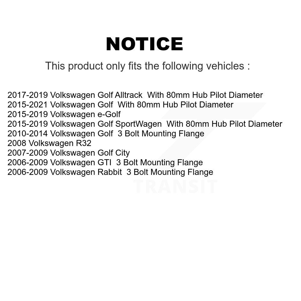 [Avant] Kit d'ensemble roulement de roue et moyeu pour Volkswagen Golf Eos Rabbit SportWagen GTI Alltrack e-Golf Audi A3 R R32 S3 City K70-100317