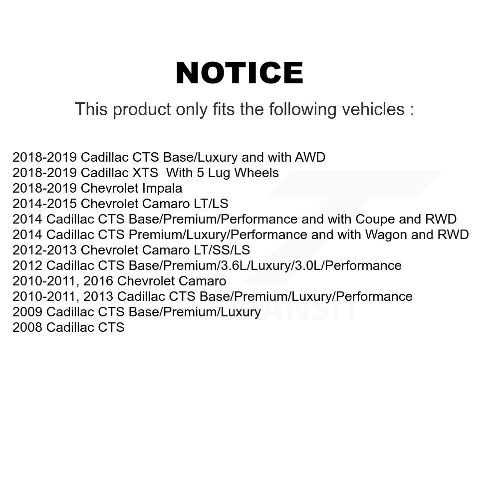 [Avant] Kit d'ensemble roulement de roue et moyeu pour Chevrolet Camaro Cadillac CTS Impala XTS K70-100333