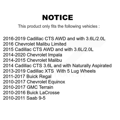 [Avant] Kit d'ensemble roulement de roue et moyeu pour Chevrolet Equinox GMC Terrain Malibu Buick Impala LaCrosse Cadillac Regal XTS Limited CTS Saab 9-5 K70-100337