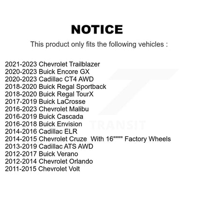 [Avant] Kit d'ensemble roulement de roue et moyeu pour Chevrolet Cruze Buick Verano Cadillac ATS Volt Cascada ELR Orlando K70-100352