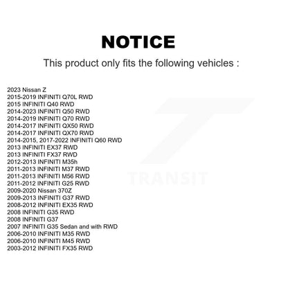 [Avant] Kit d'ensemble roulement de roue et moyeu pour INFINITI G37 Q50 FX35 G35 M35 Nissan 370Z QX50 Q60 EX35 M37 QX70 G25 Q70 Q70L M45 Q40 FX37 M56 EX37 M35h Z K70-100357