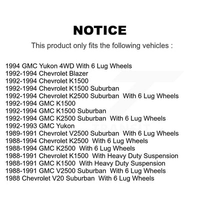 [Avant] Kit d'ensemble roulement de roue et moyeu pour Chevrolet K1500 GMC K2500 Suburban Blazer Yukon K70-100371