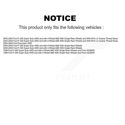 [Avant] Kit d'ensemble roulement de roue et moyeu pour Ford F-250 Super Duty F-350 Excursion K70-100380