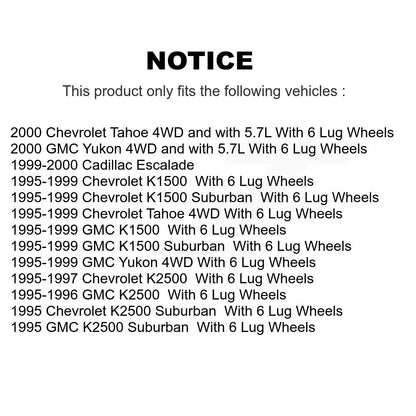 [Avant] Kit d'ensemble roulement de roue et moyeu pour Chevrolet K1500 GMC Tahoe Suburban Yukon K2500 Cadillac Escalade K70-100382
