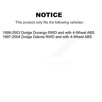 [Avant] Kit d'ensemble roulement de roue et moyeu pour Dodge Dakota Durango RWD avec 4-Wheel ABS K70-100389