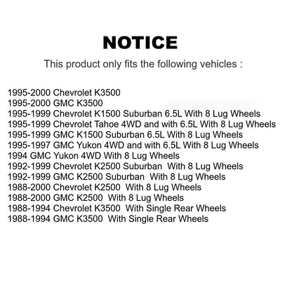 [Avant] Kit d'ensemble roulement de roue et moyeu pour Chevrolet K1500 K2500 GMC K3500 Suburban K70-100392