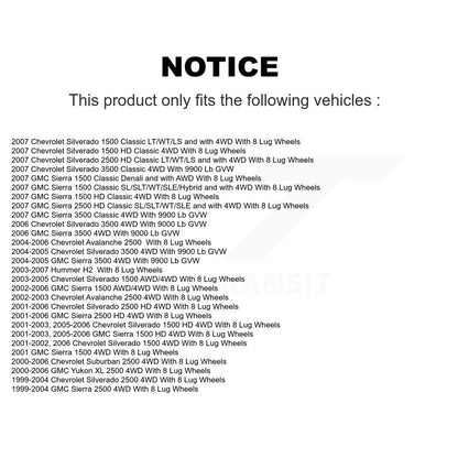 [Avant] Kit d'ensemble roulement de roue et moyeu pour Chevrolet Silverado 1500 GMC 2500 HD Sierra Classic 3500 Hummer H2 Suburban Yukon XL Avalanche K70-100403