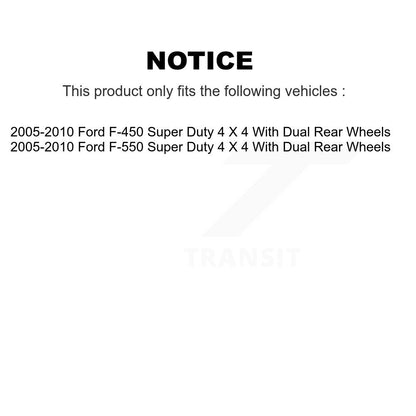 [Avant] Kit d'ensemble roulement de roue et moyeu pour 2005-2010 Ford F-450 Super Duty F-550 avec Dual Rear Wheels 4 X K70-100419
