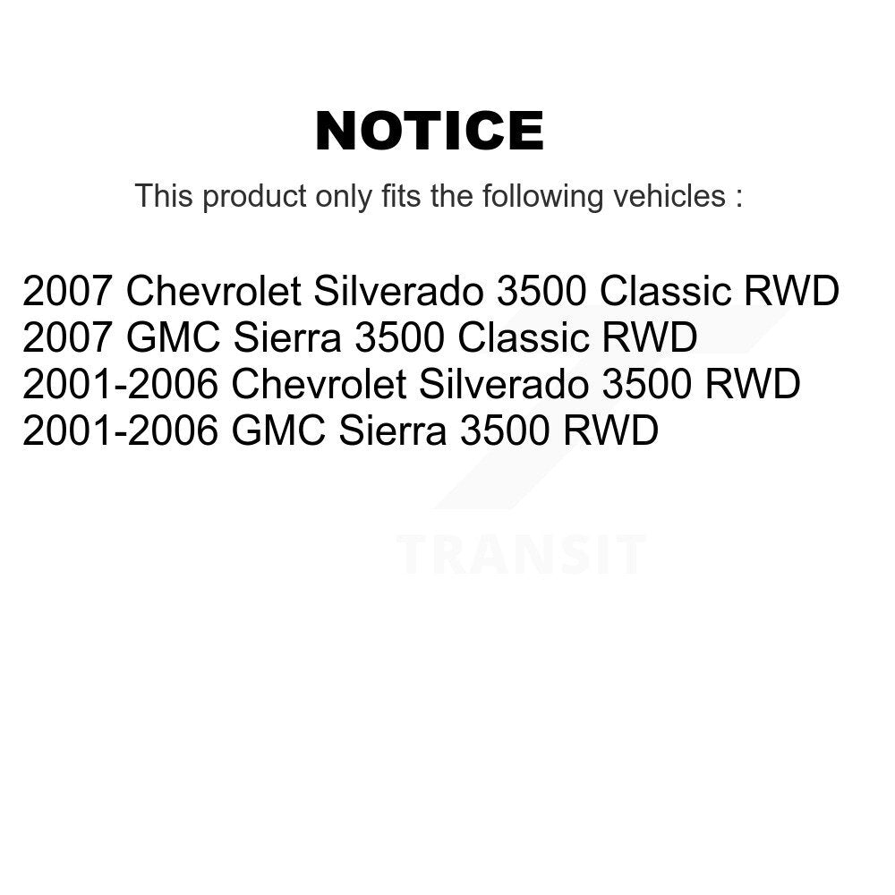[Avant] Kit d'ensemble roulement de roue et moyeu pour Chevrolet Silverado 3500 GMC Sierra Classic RWD K70-100422