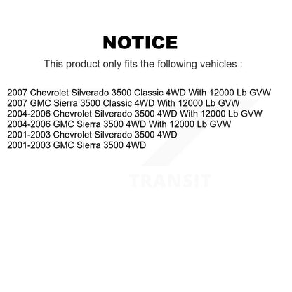 [Avant] Kit d'ensemble roulement de roue et moyeu pour Chevrolet Silverado 3500 GMC Sierra Classic 4WD K70-100423