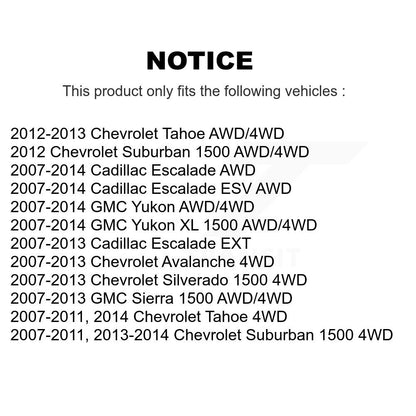 [Avant] Kit d'ensemble roulement de roue et moyeu pour Chevrolet Silverado 1500 GMC Sierra Tahoe Suburban Yukon Cadillac XL Avalanche Escalade ESV EXT K70-100428