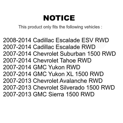 [Avant] Kit d'ensemble roulement de roue et moyeu pour Chevrolet Silverado 1500 GMC Sierra Tahoe Suburban Yukon XL Avalanche Cadillac Escalade ESV K70-100429