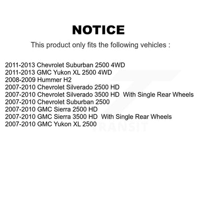 [Avant] Kit d'ensemble roulement de roue et moyeu pour Chevrolet Silverado 2500 HD GMC Sierra 3500 Suburban Hummer H2 Yukon XL K70-100430