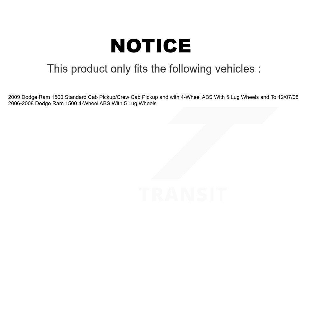 [Avant] Kit d'ensemble roulement de roue et moyeu pour Dodge Ram 1500 K70-100434