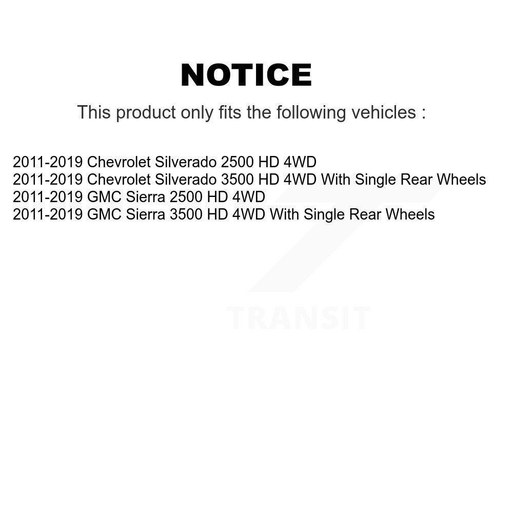 [Avant] Kit d'ensemble roulement de roue et moyeu pour Chevrolet Silverado 2500 HD GMC Sierra 3500 4WD K70-100450