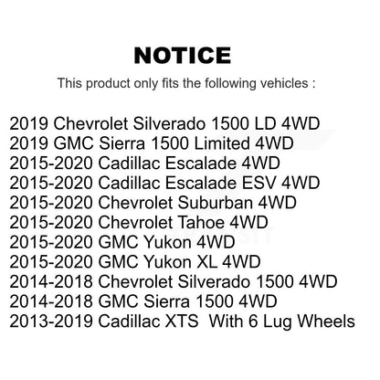[Avant] Kit d'ensemble roulement de roue et moyeu pour Chevrolet Silverado 1500 GMC Sierra Tahoe Cadillac Suburban Yukon XL XTS Escalade ESV LD Limited K70-100454