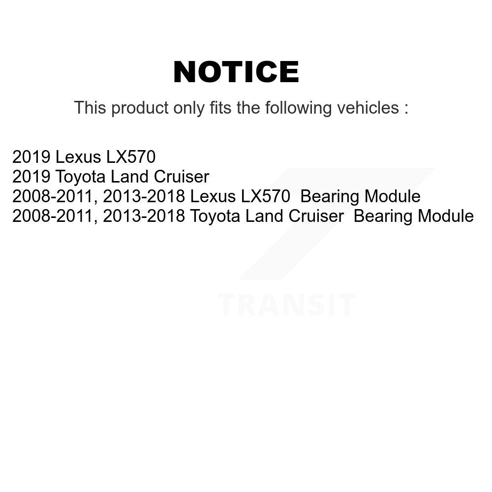 [Arrière] Kit d'ensemble roulement de roue pour Lexus LX570 Toyota Land Cruiser K70-100458