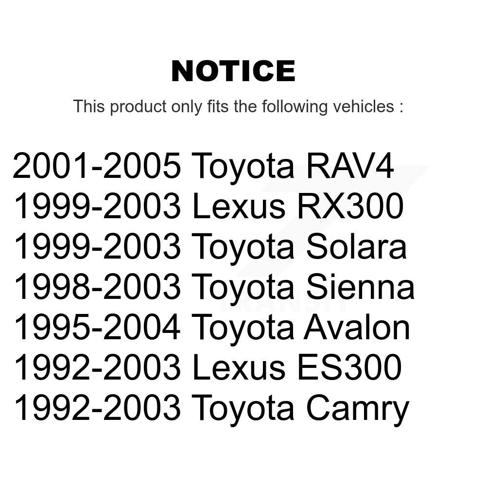 [Avant] Kit de Roulement de roue pour Toyota Camry Lexus Avalon RAV4 ES300 Sienna RX300 Solara K70-100486