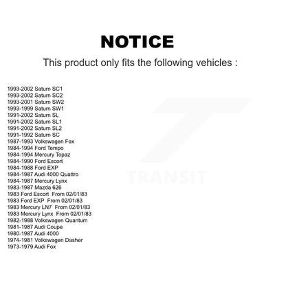 [Avant] Kit de Roulement de roue pour Saturn SL2 SL1 Ford SC2 Tempo SL Escort SC1 SW2 Mercury Topaz SW1 Mazda 626 Lynx EXP SC LN7 K70-100494