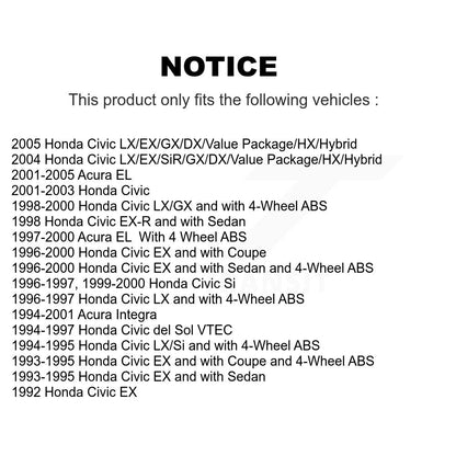 [Avant] Kit de Roulement de roue pour Honda Civic Acura Integra del Sol EL K70-100496