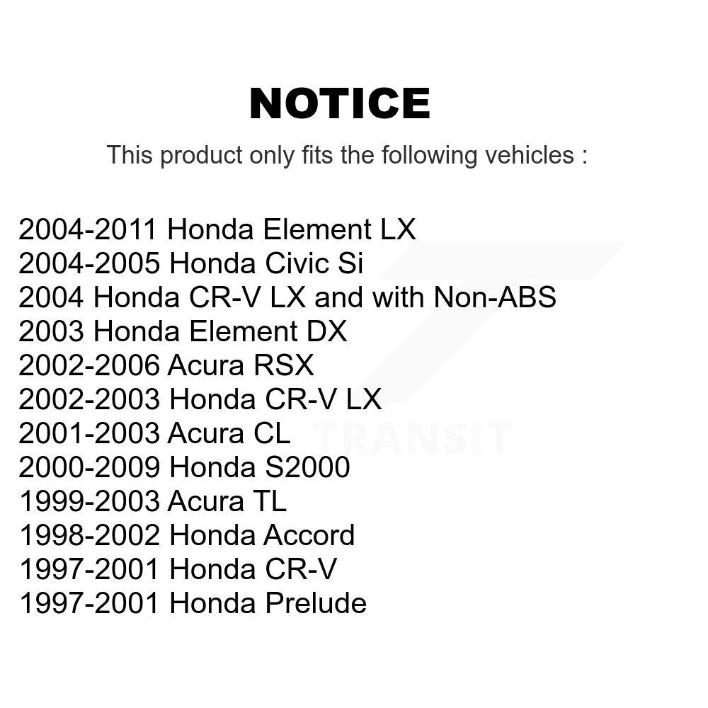 [Avant] Kit de Roulement de roue pour Honda Accord CR-V Civic Acura TL Element RSX S2000 CL Prelude K70-100499