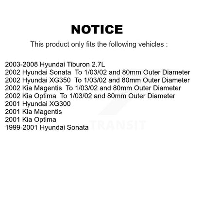 [Avant] Kit de Roulement de roue pour Hyundai Tiburon Sonata Kia Optima XG350 XG300 Magentis K70-100514