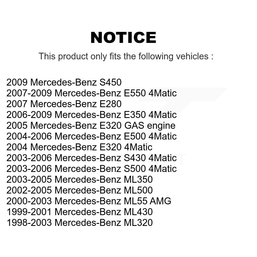 [Avant] Kit de Roulement de roue pour Mercedes-Benz E350 ML320 E320 ML350 S430 E500 S500 ML430 ML500 E550 ML55 AMG S450 E280 K70-100521