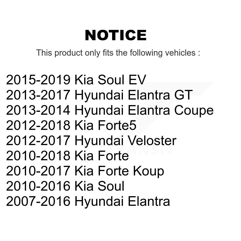 [Avant] Kit de Roulement de roue pour Hyundai Kia Elantra Soul Forte Veloster GT Forte5 Koup Coupe EV K70-100531