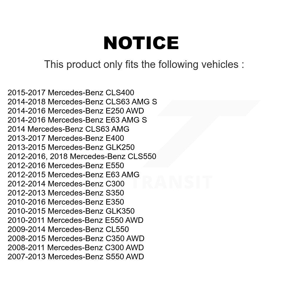 [Avant] Kit de Roulement de roue pour Mercedes-Benz C300 E350 GLK350 S550 E550 CLS550 E400 GLK250 C350 CLS400 E250 CL550 CLS63 AMG S S350 E63 K70-100543