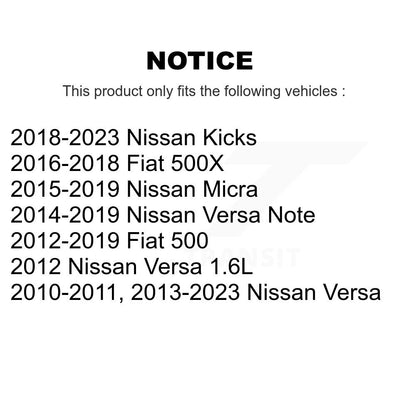 [Avant] Kit de Roulement de roue pour Nissan Versa Note Fiat 500 Kicks 500X Micra K70-100546