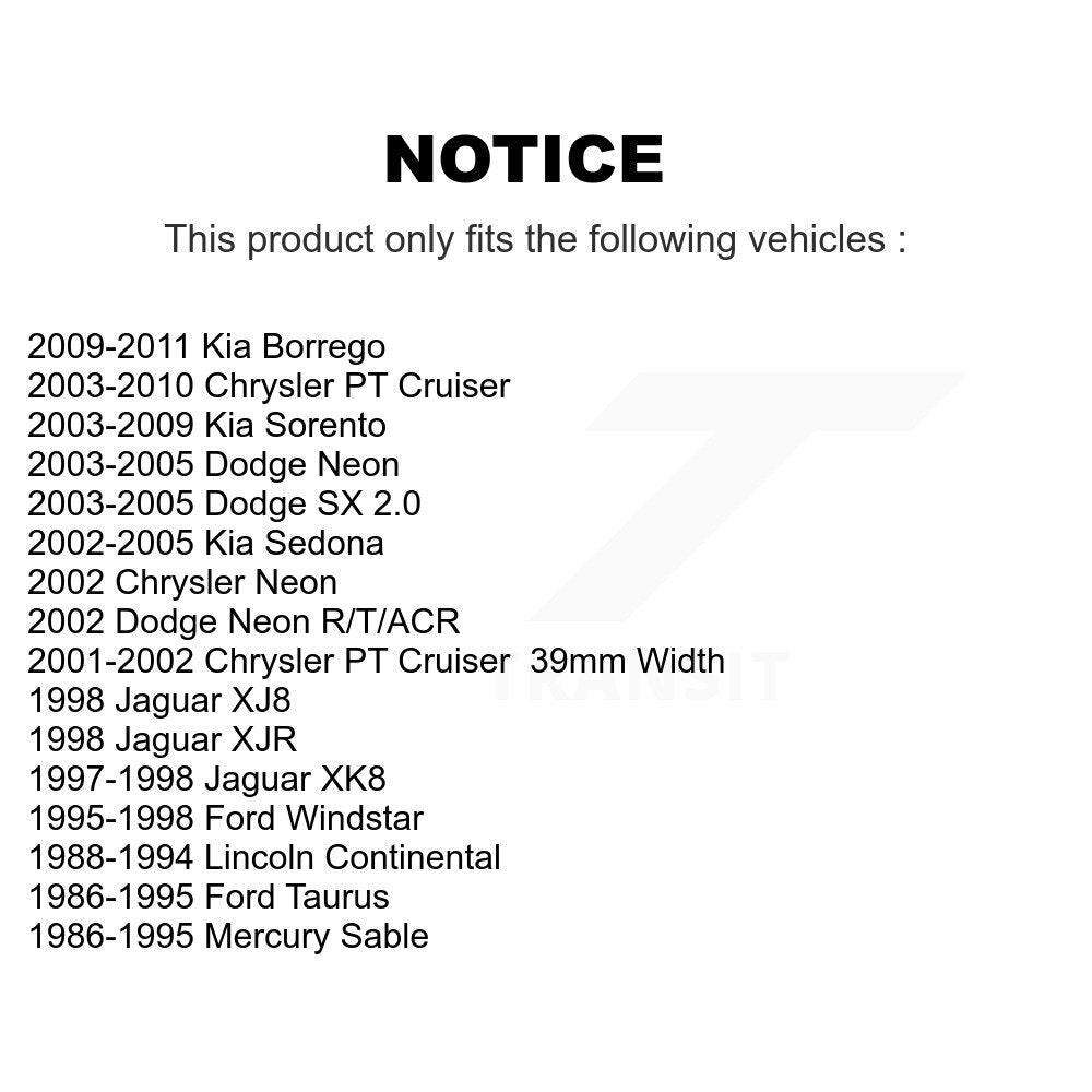 [Avant] Kit de Roulement de roue pour Chrysler PT Cruiser Kia Sorento Dodge Neon Ford Sedona Taurus Windstar Mercury Sable Borrego Jaguar XK8 Lincoln Continental XJ8 XJR SX 2.0 K70-100550