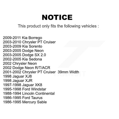 [Avant] Kit de Roulement de roue pour Chrysler PT Cruiser Kia Sorento Dodge Neon Ford Sedona Taurus Windstar Mercury Sable Borrego Jaguar XK8 Lincoln Continental XJ8 XJR SX 2.0 K70-100550