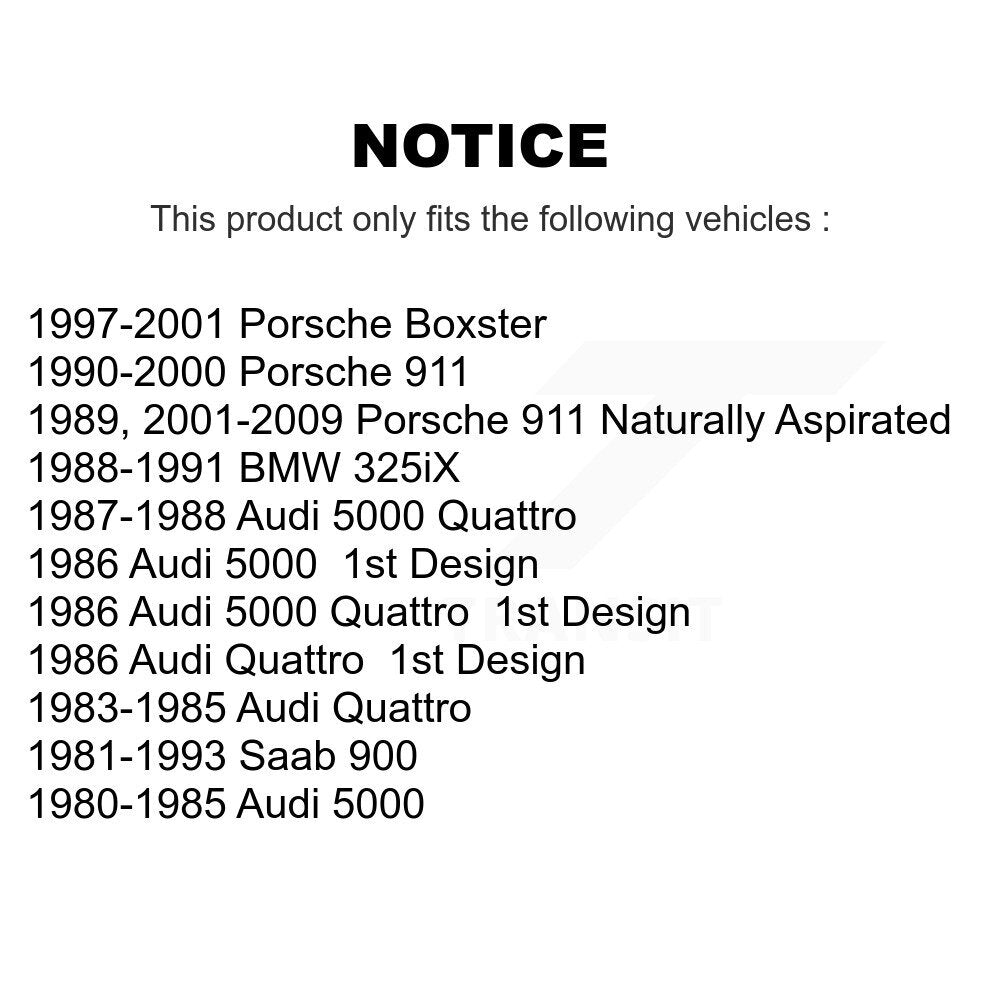 [Avant] Kit de Roulement de roue pour Porsche 911 Boxster Saab 900 Audi BMW 325iX 5000 Quattro K70-100551