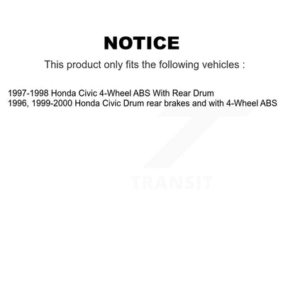 [Arrière] Kit d'ensemble roulement de roue et moyeu pour 1996-2000 Honda Civic Drum rear brakes avec 4-Wheel ABS K70-100566