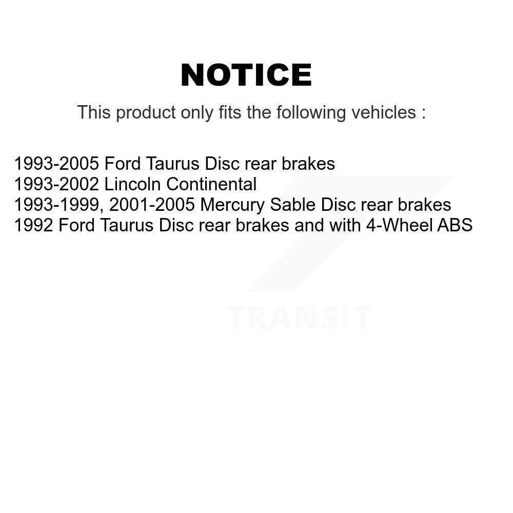 [Arrière] Kit d'ensemble roulement de roue et moyeu pour Ford Taurus Mercury Sable Lincoln Continental K70-100567