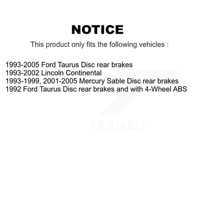 [Arrière] Kit d'ensemble roulement de roue et moyeu pour Ford Taurus Mercury Sable Lincoln Continental K70-100567