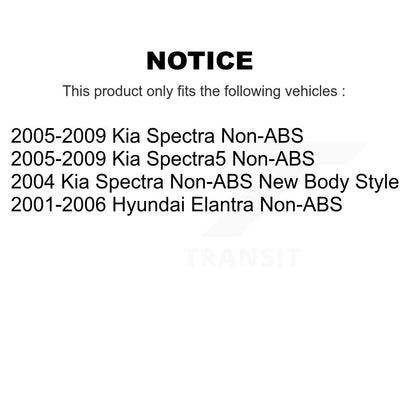 [Arrière] Kit d'ensemble roulement de roue et moyeu pour Hyundai Elantra Kia Spectra Spectra5 Non-ABS K70-100596
