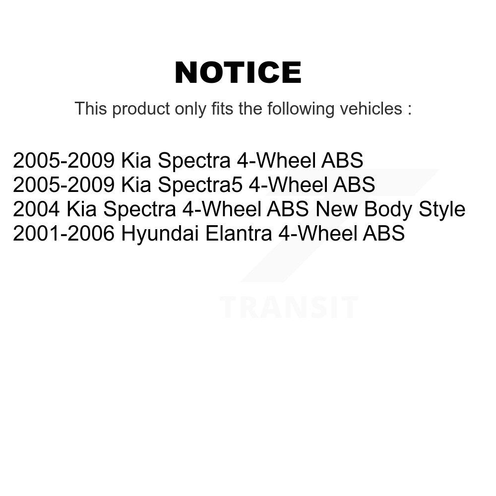 [Arrière] Kit d'ensemble roulement de roue et moyeu pour Hyundai Elantra Kia Spectra Spectra5 4-Wheel ABS K70-100597