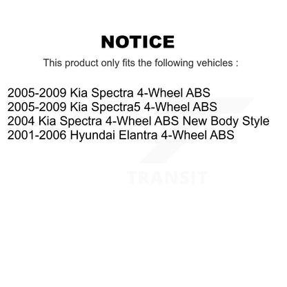 [Arrière] Kit d'ensemble roulement de roue et moyeu pour Hyundai Elantra Kia Spectra Spectra5 4-Wheel ABS K70-100597