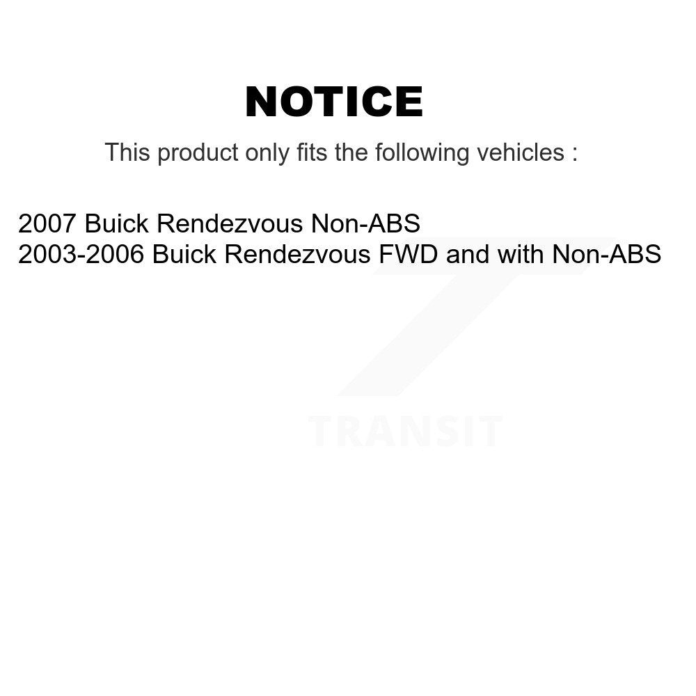 [Arrière] Kit d'ensemble roulement de roue et moyeu pour Buick Rendezvous K70-100613