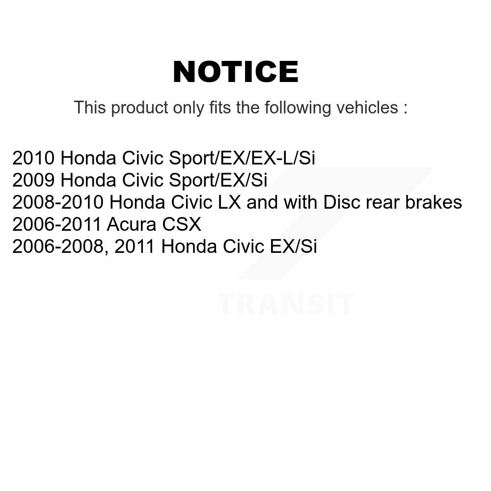 [Arrière] Kit d'ensemble roulement de roue et moyeu pour Honda Civic Acura CSX K70-100620