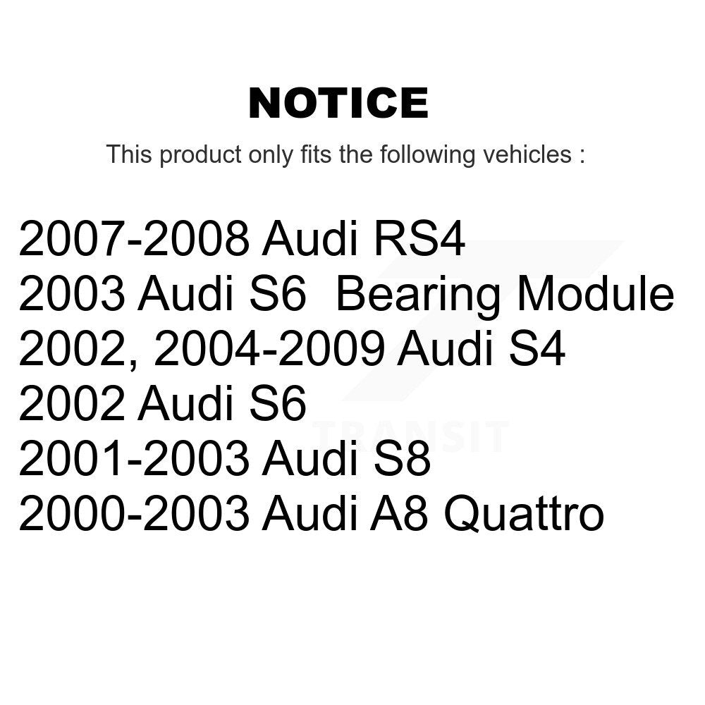 [Arrière] Kit d'ensemble roulement de roue et moyeu pour Audi S4 RS4 A8 Quattro S8 S6 K70-100647