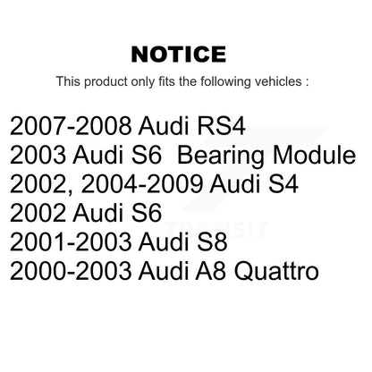[Arrière] Kit d'ensemble roulement de roue et moyeu pour Audi S4 RS4 A8 Quattro S8 S6 K70-100647