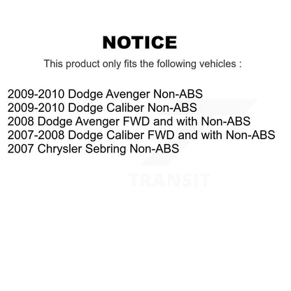 [Arrière] Kit d'ensemble roulement de roue et moyeu pour Dodge Caliber Avenger Chrysler Sebring K70-100666